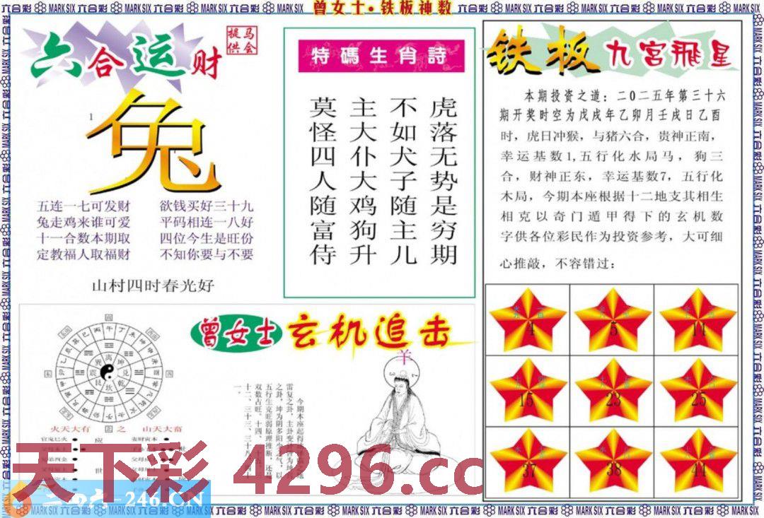：曾女士铁板神数